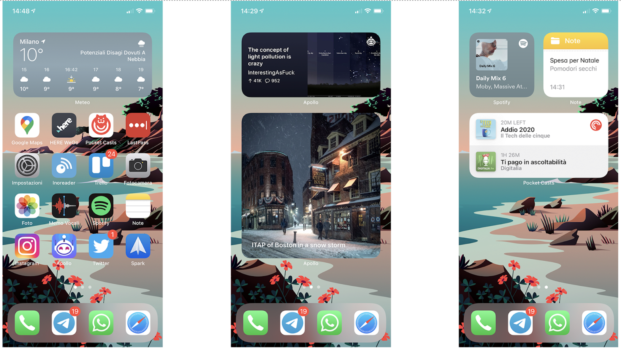 aggiungere widget a homescreen su iOS14